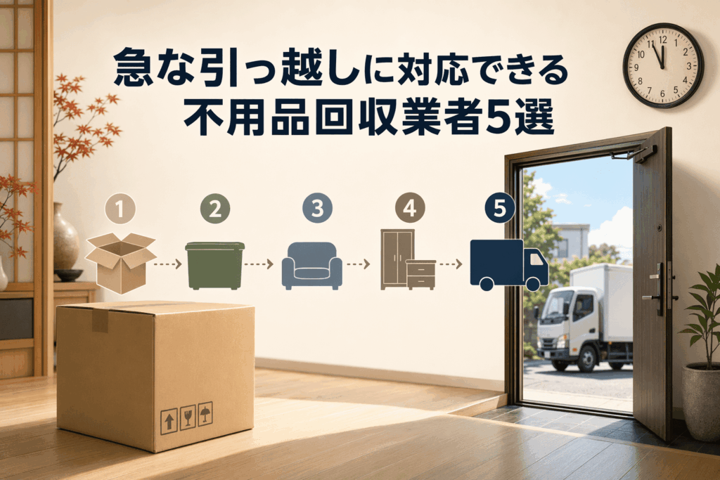 急な引っ越しに対応できる不用品回収業者5選